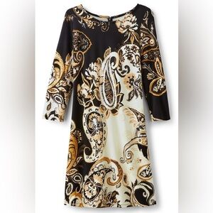 Soft Surroundings Clotilde Ponte Knit Dress Size Small Women’s EUC brocade